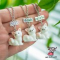 Кулон для троих друзей "Best Friends Forever. Белые лисички"